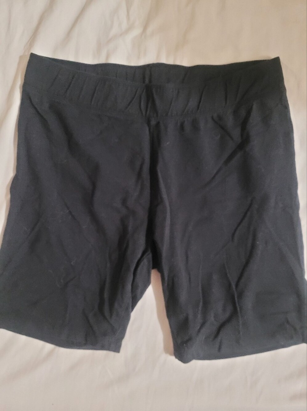 Women's Black Athletic Biker Shorts with Elastic Waist